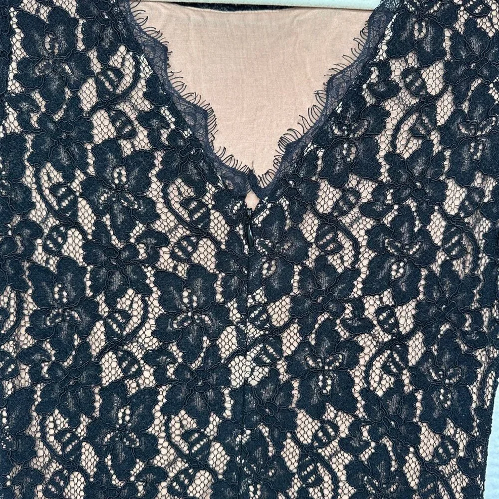 Aritzia Babaton | Women's Lace Mini Dress Black Size 4 - Picture 7 of 10